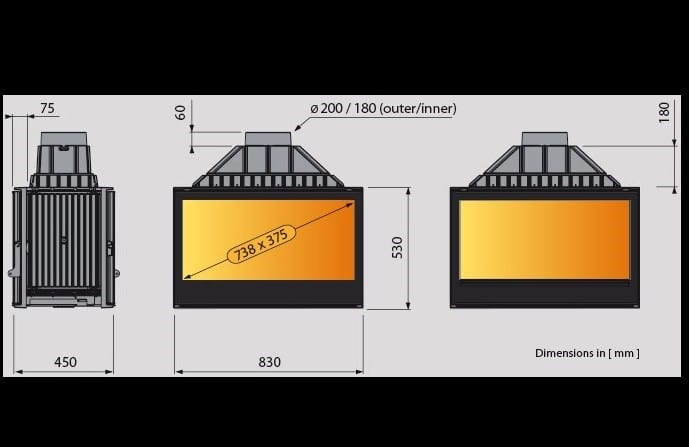 L9 DF Titan Double Sided - Fireplace Services - The best fireplace company in Cape Town. Chimney sweeping and fireplace