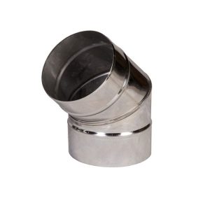 200mm Bend 45Deg Single Wall (Silver S/S)